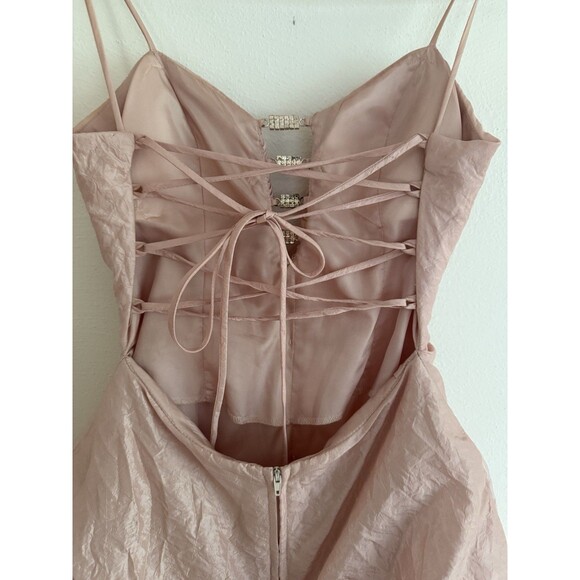 Vintage Masquerade Pink Gown Size 3/4 Cross Back Prom Quinceañera Dress - Picture 4 of 11